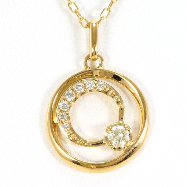 K18 18金 YG イエローゴールド ネックレス ダイヤ 0.09 約45cm ジュエリー 中古