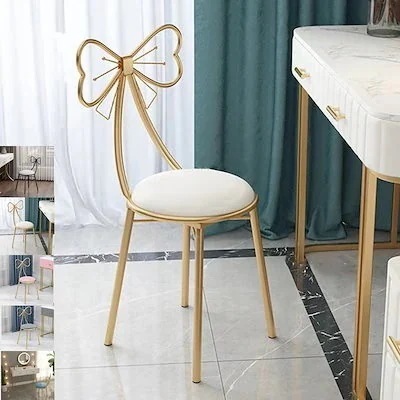 送料無料！ポイントアップ ドレッサー チェア 化粧椅子 イス鏡台用 創造的な リボンの形の装飾背もたれ椅子ゴ
