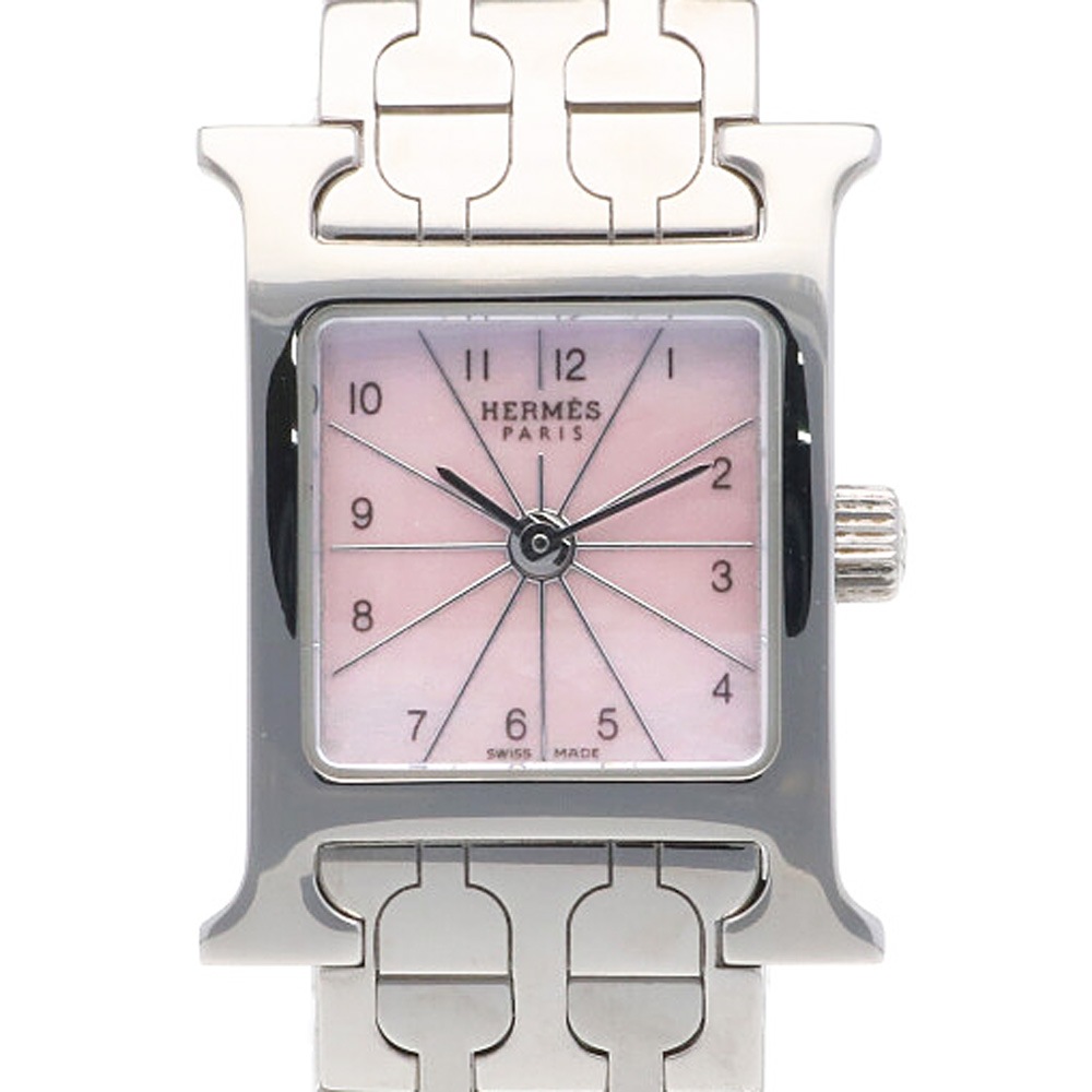 エルメス Hウォッチミニ 腕時計 ステンレススチール HH1.110 クオーツ 1年保証 HERMES 中古