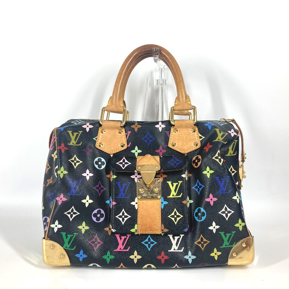 ハンドバッグ M92642 スピーディ30 モノグラムマルチカラー ミニボストンバッグ カバン モノグラムマルチカラーキャンバス ブラック