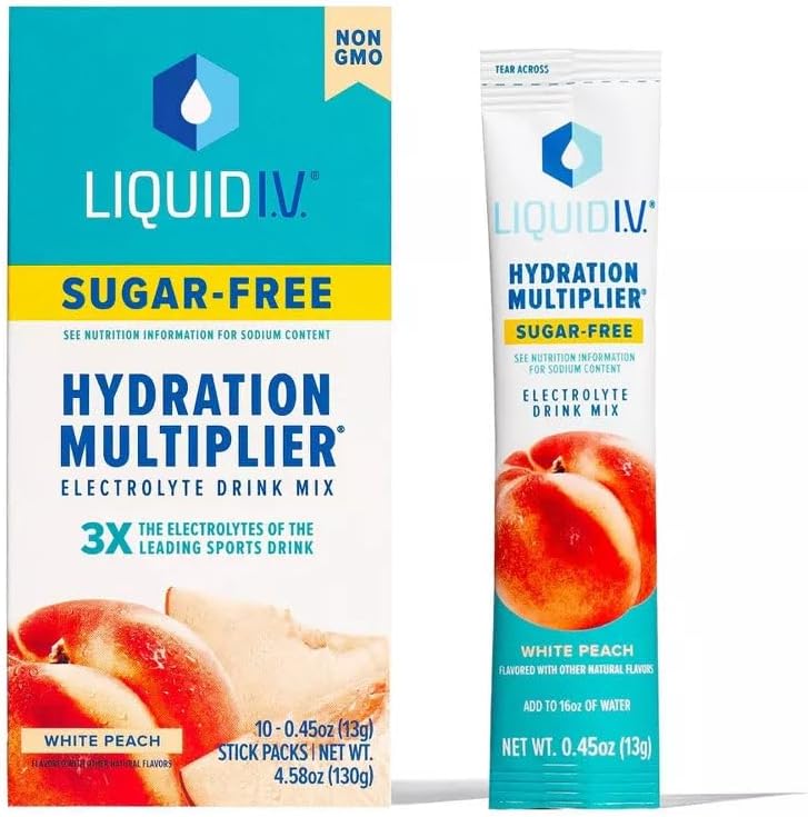Liquid I.V. シュガーフリー ハイドレーションマルチプライヤー ホワイトピーチ - 26本(1)
