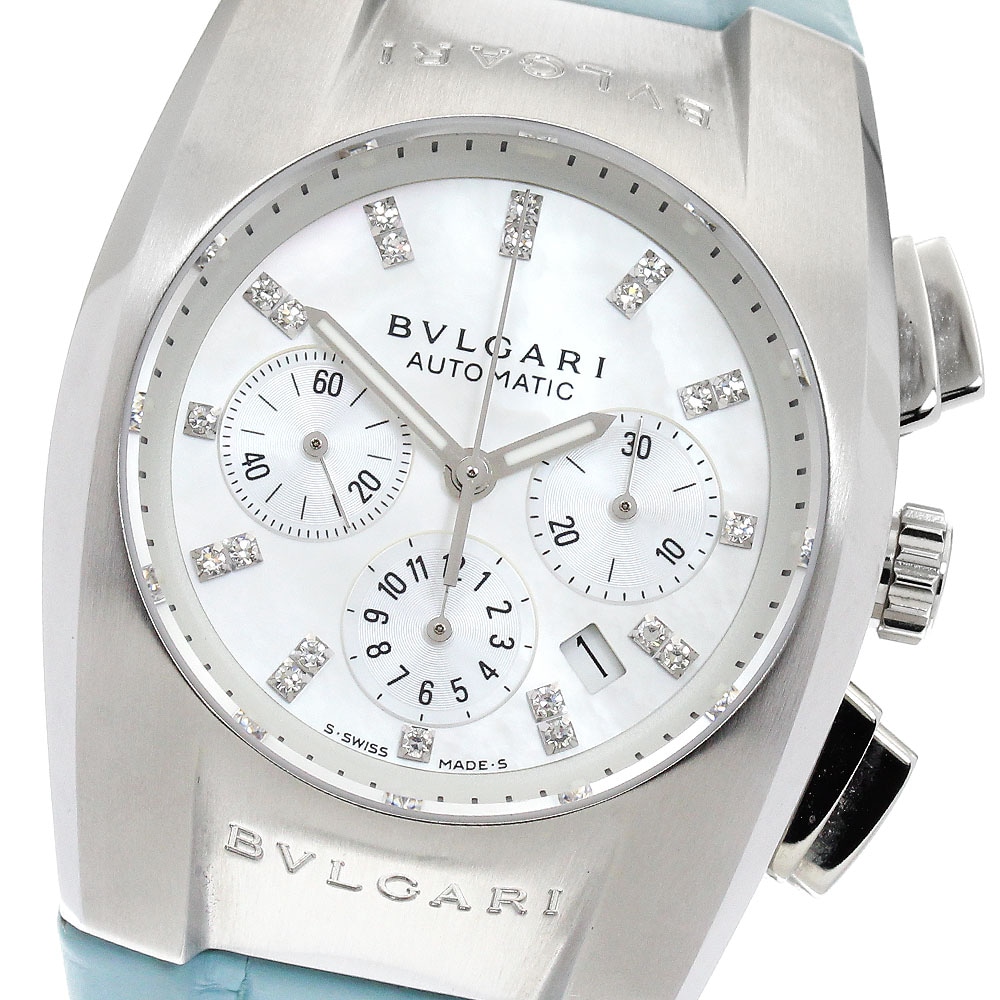 ブルガリ BVLGARI EG35SCH エルゴン クロノグラフ ダイヤモンド 自動巻き ボーイズ 良品 箱・保証書付き_906317【中古】