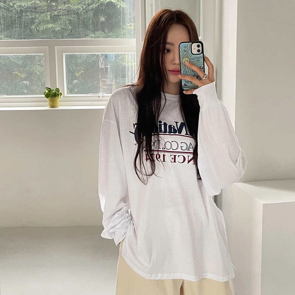 ロゴプリントオーバーサイズTシャツ