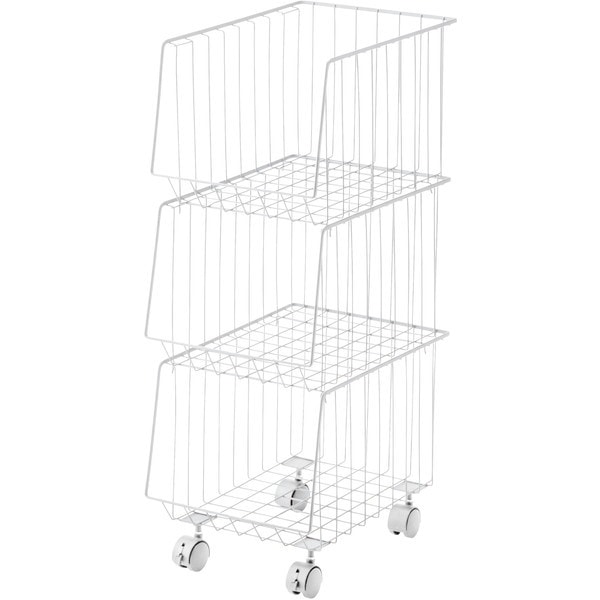 AKB-438WH ホワイト [スタッキングワゴン3D] メーカー直送