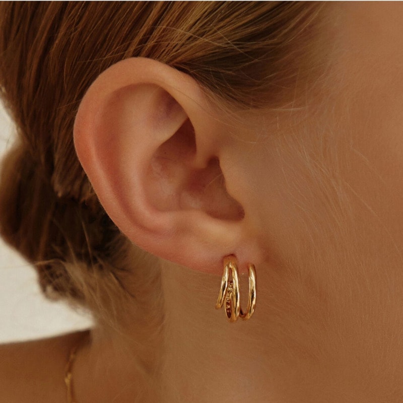 韓国ブランド ROAJU / [silver925]triple unbalance earring 2color イヤリング