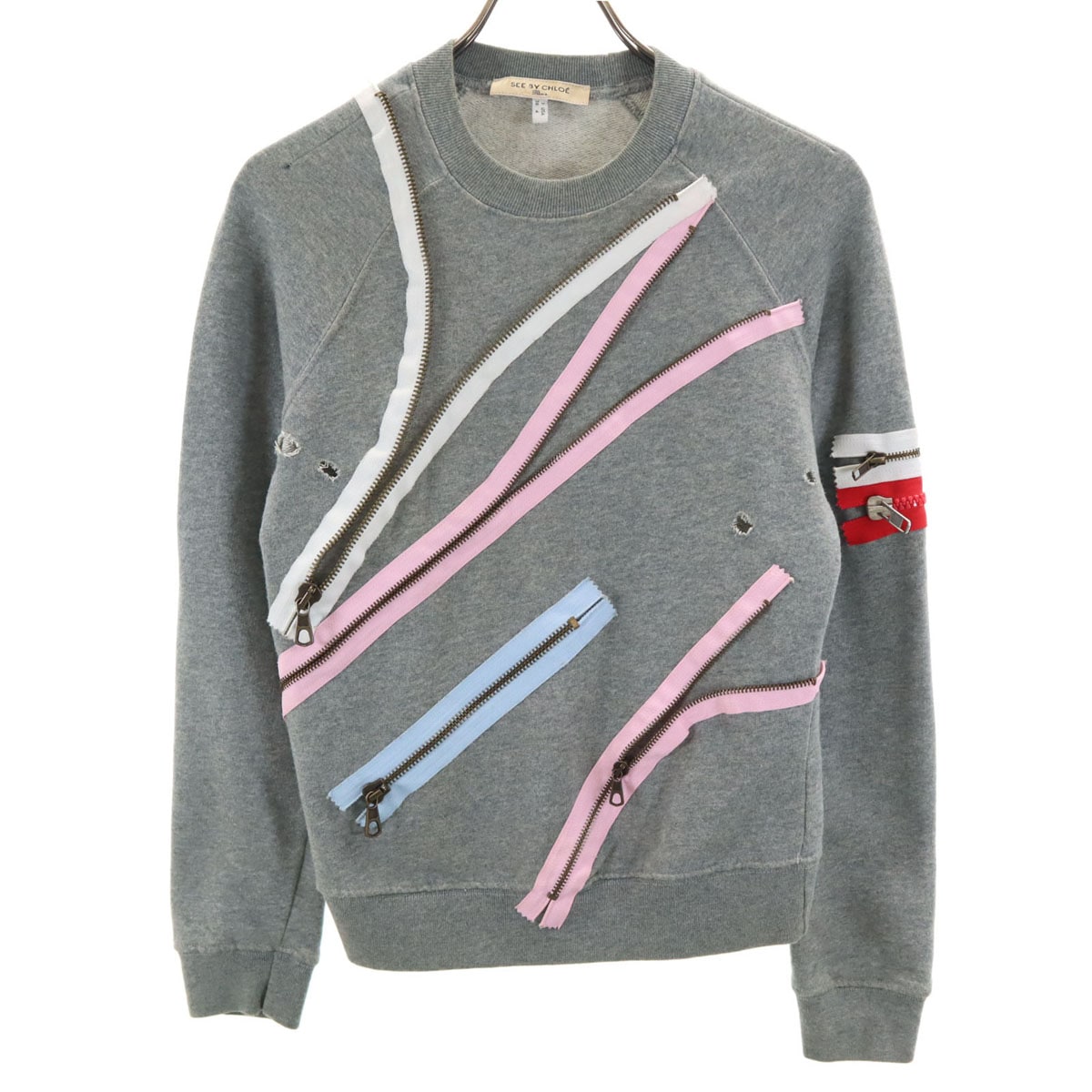 イタリア製 長袖 スウェット トレーナー 38 グレー レディース 古着