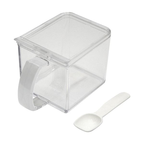 （まとめ）アスベル フォルマ クリアポット 640ml ホワイト 1122 （調味料ポット） 45個セット