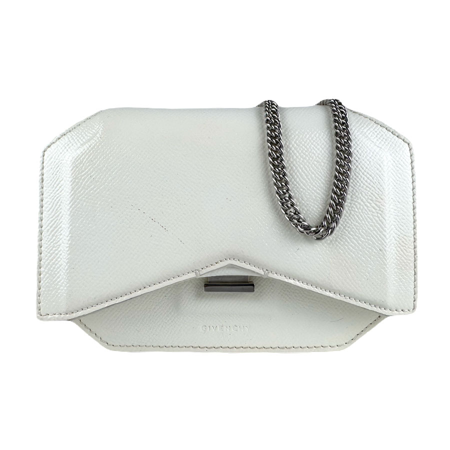 ジバンシィ GIVENCHY ショルダーバッグ パテントレザー/メタル オフホワイト/シルバー レディース z7941