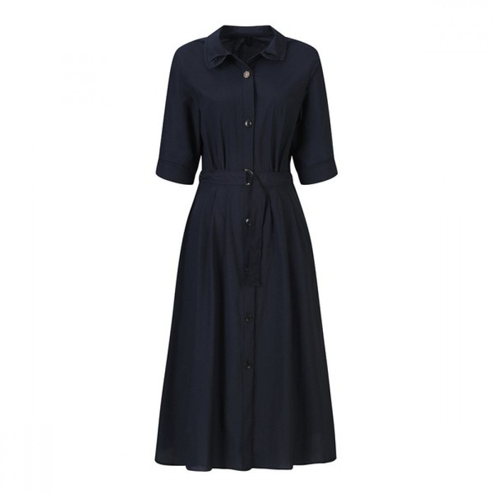 (C) ツータックバックバンディングベルトロングワンピース (SIOAG0589)