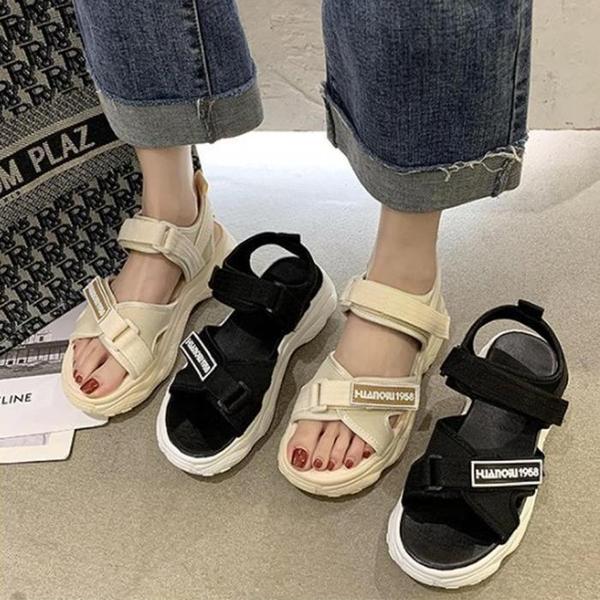 2011 女性 厚底サンダル ストラップ フラット 夏 サンダル ダッドスニーカー (S7039796)