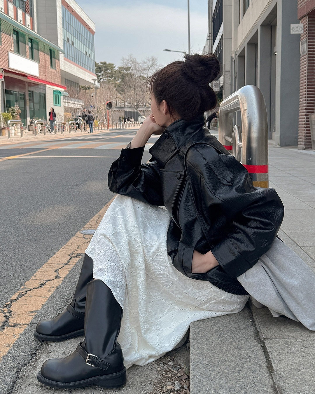 ハイランレザージャケット韓国ファッション レディース