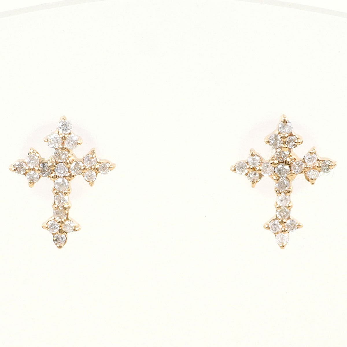 K14 14金 PG ピンクゴールド ピアス ダイヤモンド 0.09ct 総重量約0.4g ジュエリー 中古