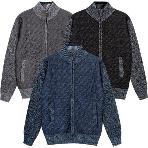 ハイネック パディング ボディ ボア裏地 ニット キルティング ジャケット ジャンパー ゴルフ_P408766926