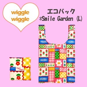 Wiggle Wiggle 正規品 エコバック (L) Smile Garden コンパクト ピクニック 折りたたみ可能 持ち運び便利