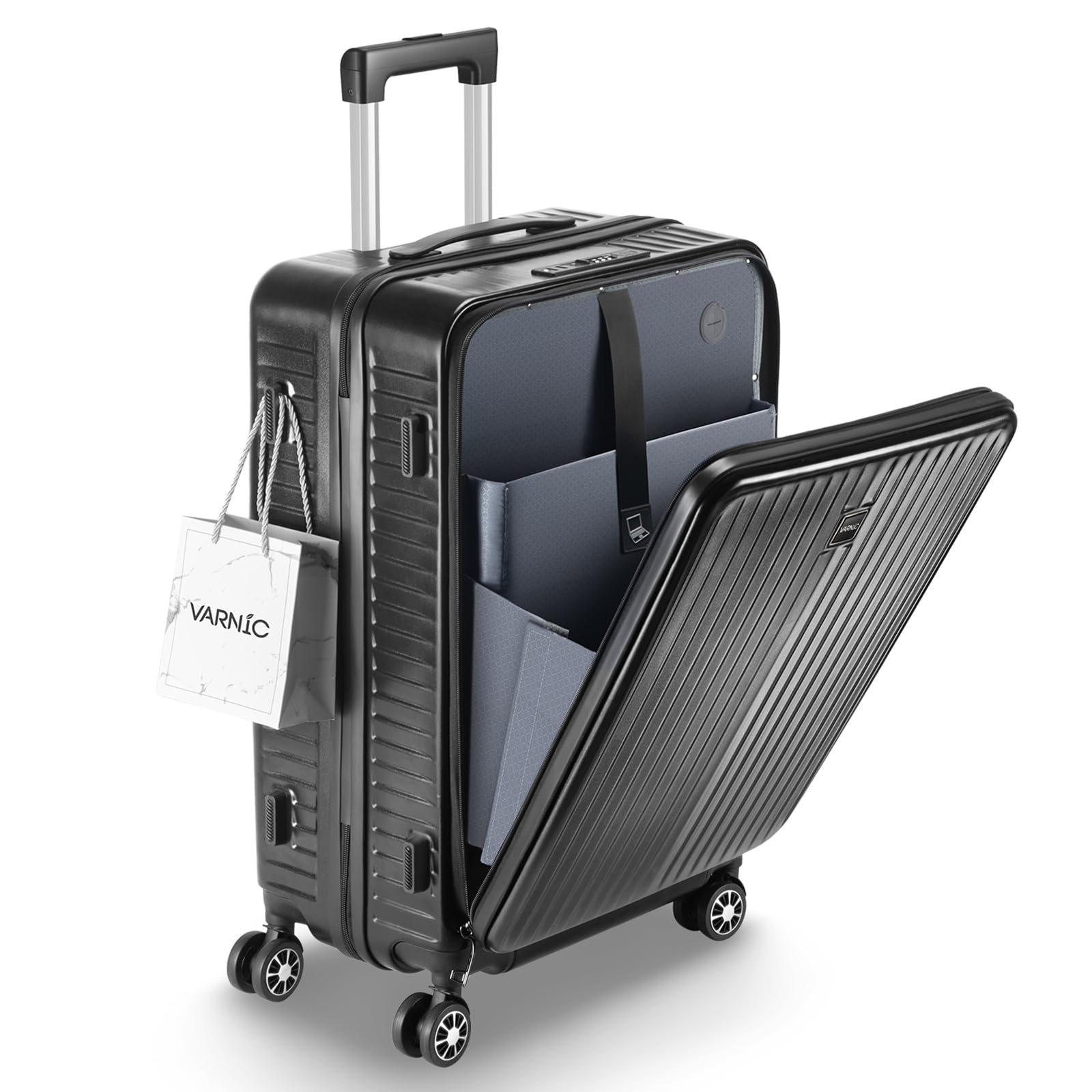 [VARNIC] スーツケース フロントオープン 多機能キャリーケース 超軽量 耐衝撃 前開き キャリーバッグ USBポート付き TSAダイヤル式ロック 360度回転 ダブルキャスター 振動軽減 軽量