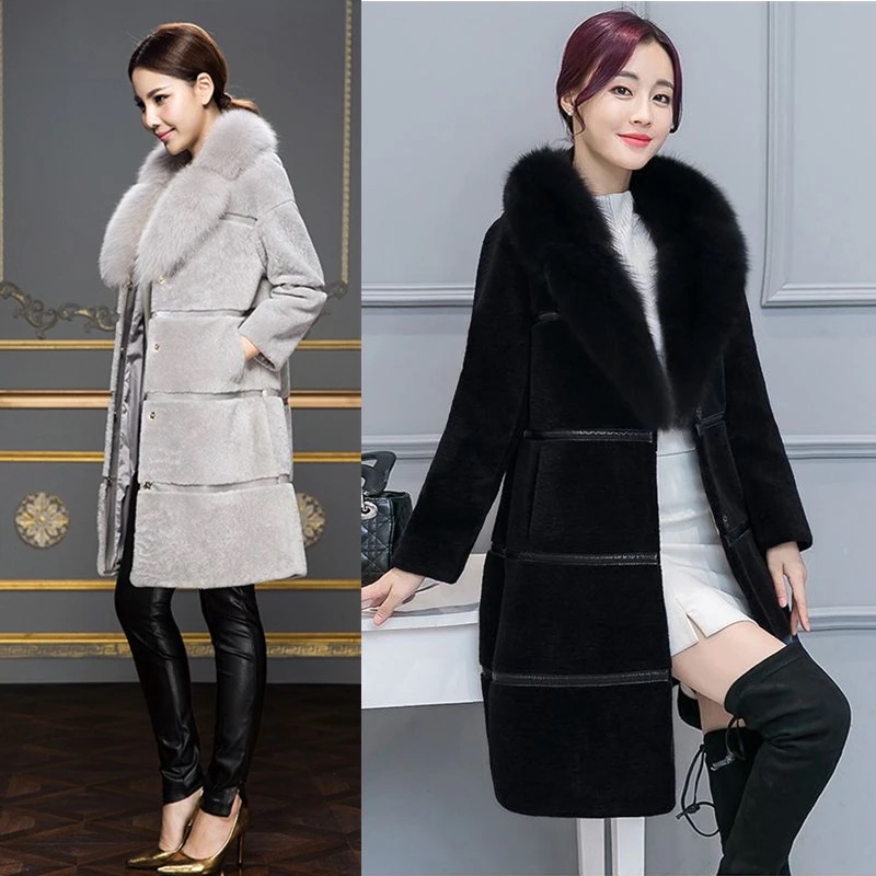 ファーコート 人工フリース H型 大きいサイズ(S-5XL) ドッキング ファー襟 ミドル丈 フェイク 狐ファー アウター ボア ムートン メガ割 5,143円