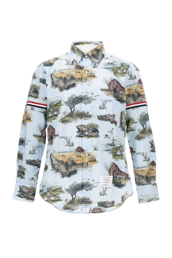 THOM BROWNE Men Shirts MWL301OF0976996 Blue