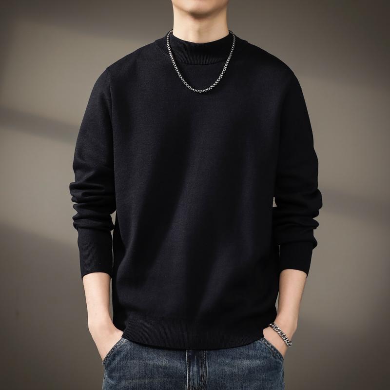 メンズ ファッション 服 オシャレ シンプル 大人 かっこいい 大きいサイズ ストリート 紳士服 アメカジ ベーシック 無地 ハーフ タートルネック セーター ハイエンド 暖かい プルオーバー ニット