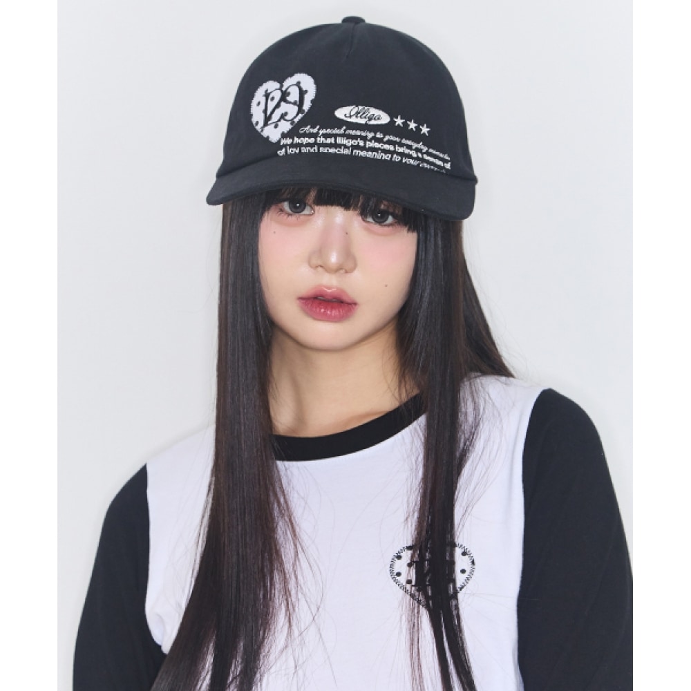 ILLIGO ハートレターボールキャップブラック