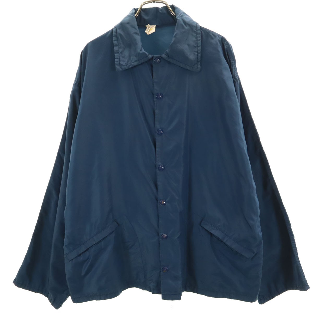 70s ヴィンテージ USA製 金タグ ナイロンジャケット L ブルー コーチジャケット メンズ 古着