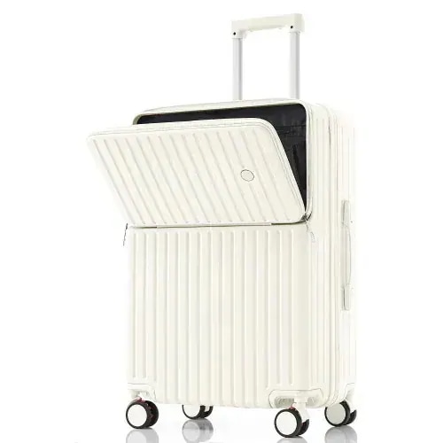 スーツケース 機内持ち込み フロントオープン Sサイズ USBポート付き ドリンクホルダー ストッパー付き 前開き キャリーケース キャリーバッグ 大容量 おしゃれ かわいい 軽量