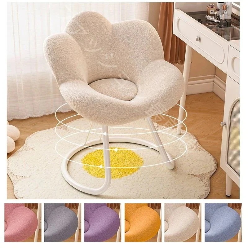 【団体購入価格（10個）】Qoo10最安値挑戦化粧家の背もたれの女の子の寝室ドレッサースツール軽いチェアクリームのシンプルなネイルの花びらです