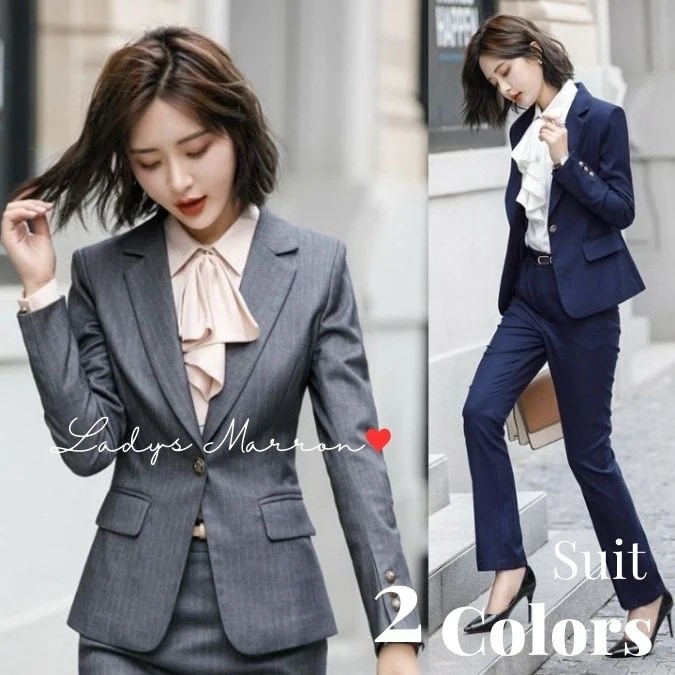 【急速出荷 2025年新作】グレースーツ レディース 紺スーツ レディーススーツ リクルートスーツ 就活スーツ ビジネススーツ セットアップスーツ 女性スーツ スーツ レディース パンツスーツ テーパ 10,058円