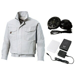 SUN－S 空調風神服セット（ウエアバッテリーファン）シルバー5L KU91400