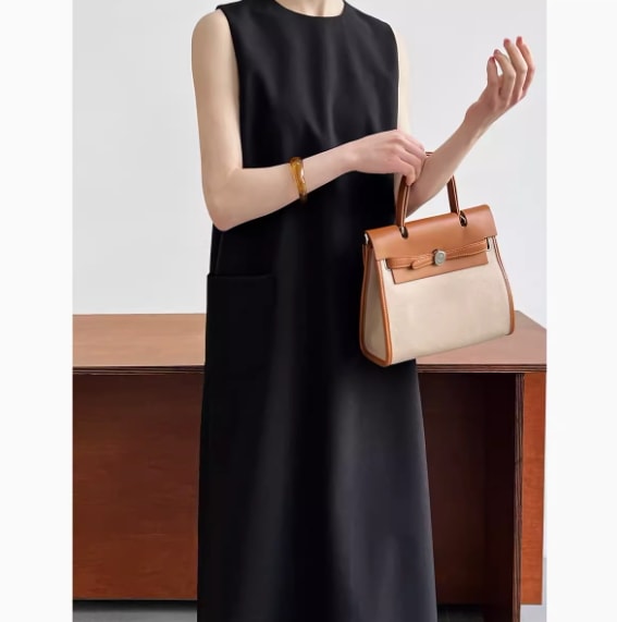 ワンピース フレアワンピース ワンピドレス ロング ロング丈 袖なし ノースリーブ ラウンドネック 襟なし フレア Aライン ハイウエスト 綿 リネン かわいい 大人可愛い シンプル カジュアル