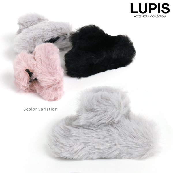 バンスクリップ ヘアクリップ ヘアアクセサリー モコモコファー ブラック ピンク グレー Blog Casaescola Com Br