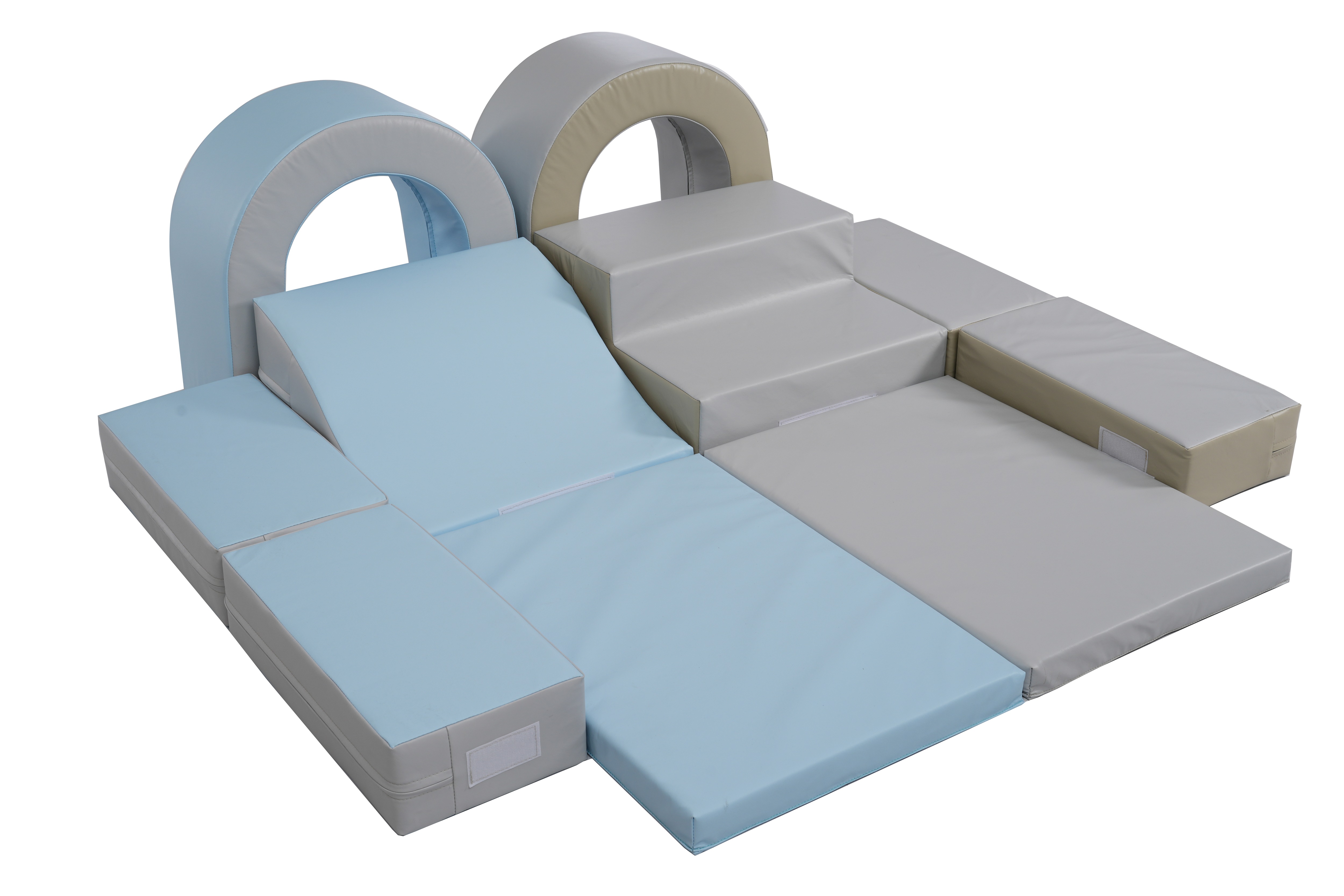 【国内急速発送 送.料.無.料】おもちゃ ソフトブロック　ブルーxグレー　 アスレチック ブロック クッション 布製 玩具 大型 室内 遊具 滑り台 キッズスペース 子供 こども キッズ 幼児 保育園