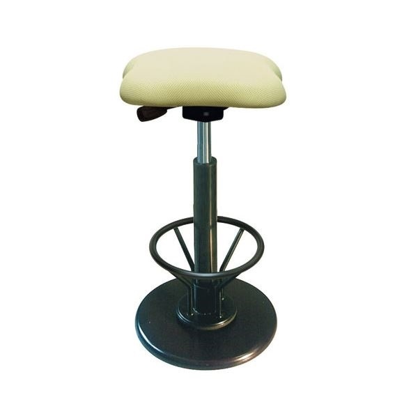 モダン スツール/丸椅子 フットレスト付き アイボリーブラック 幅33cm 日本製 ツイストスツールラフレシア KモーR