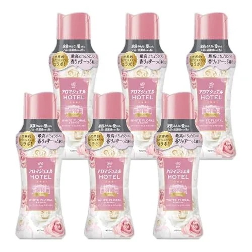 レノア アロマジュエル HOTEL お洗濯の香り付けビーズ ホワイトフローラル＆サボンの香り 本体 420mL×6本 [ケース品]