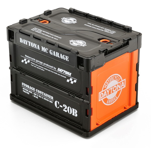 D23058 モーターサイクルガレージ 折り畳みコンテナ ロック付き 20L