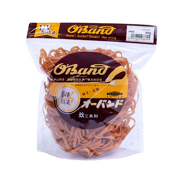 （まとめ） 共和 オーバンド#465 内径114.5mm 500g入 透明袋 GPA-N-007 1袋 [x3セット]