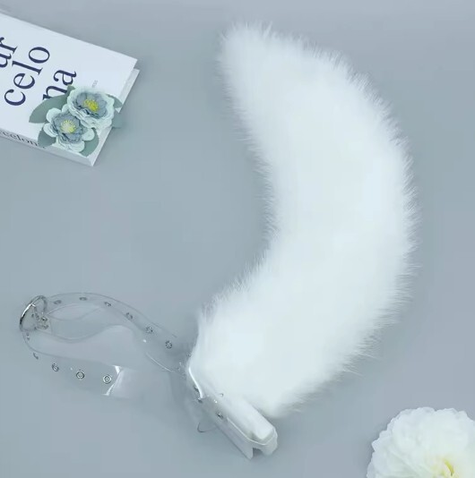 ファースーツ アクセサリー 尻尾 白 飾りもの 電動 ケモノ fursuit ぬいぐるみ コスプレ コスチューム