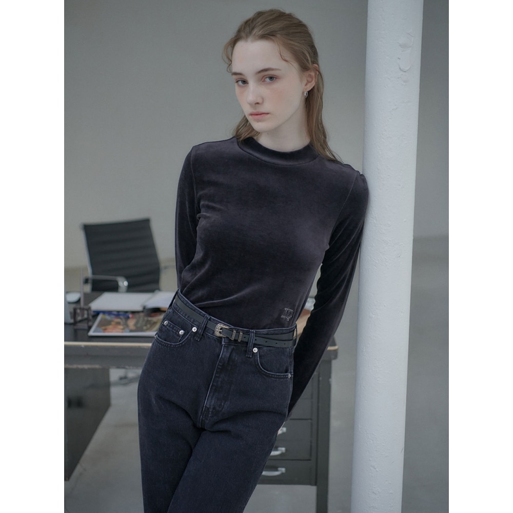 LOEUVRE ベロアハイネックTシャツ SW2WE818-13