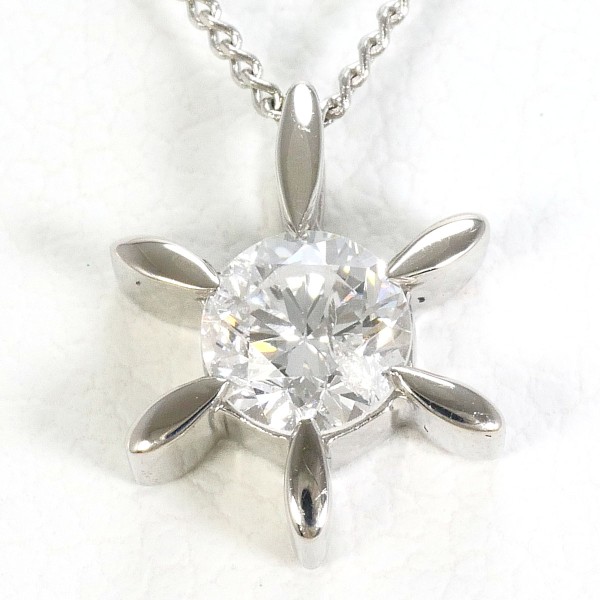 PT PT850 ネックレス ダイヤ 0.332 鑑定書 約40cm ジュエリー 中古