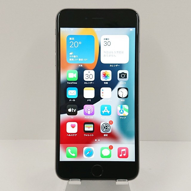 iPhone6s Plus 16GB au スペースグレイ 送料無料 本体 c08136 【中古】
