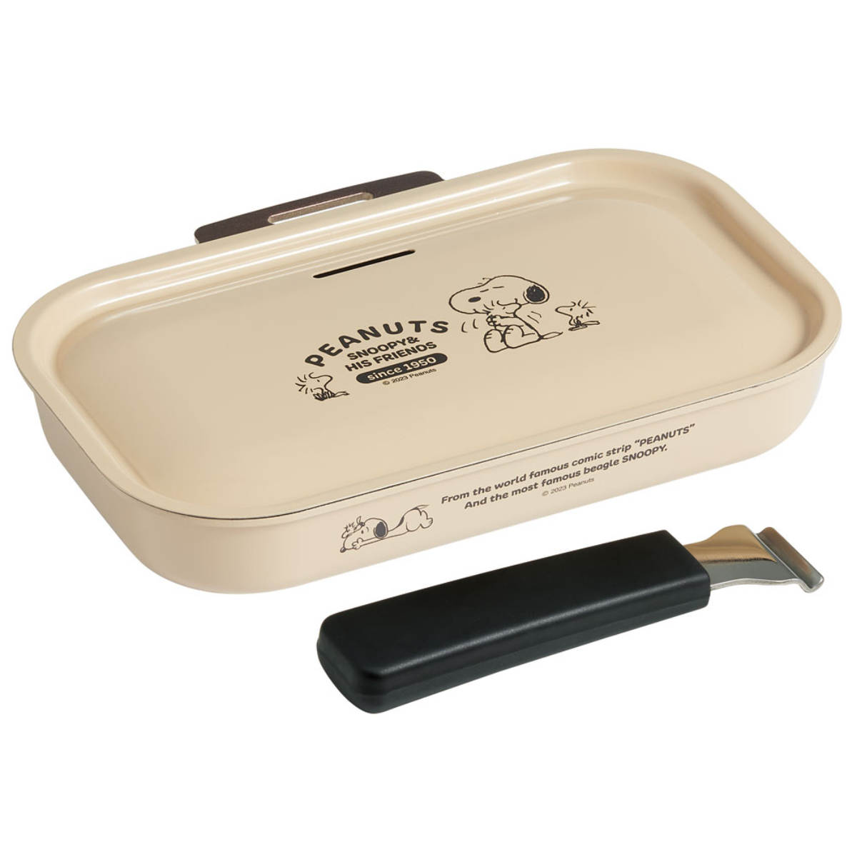 グリルパン スヌーピー 着脱ハンドル付き 蓋付き グリルクッカー 魚焼きグリル ガス火対応 グリルプレート SNOOPY フタ付き アルミ製 専用ハンドル グリルトレー グリル用トレー