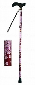 ウェルファン 夢ライフステッキ 柄杖折りたたみ伸縮型 桜ワイン ギフトボックス仕様 009715