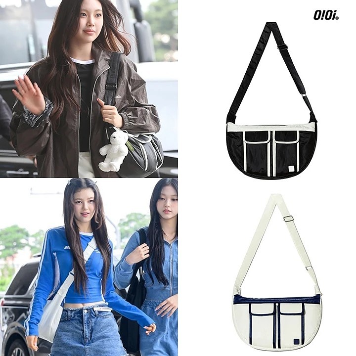 [NewJeans ダニエル & ヘイン着用]DOUBLE POCKET HOBO BAG 36x28cmKSTARスタイル