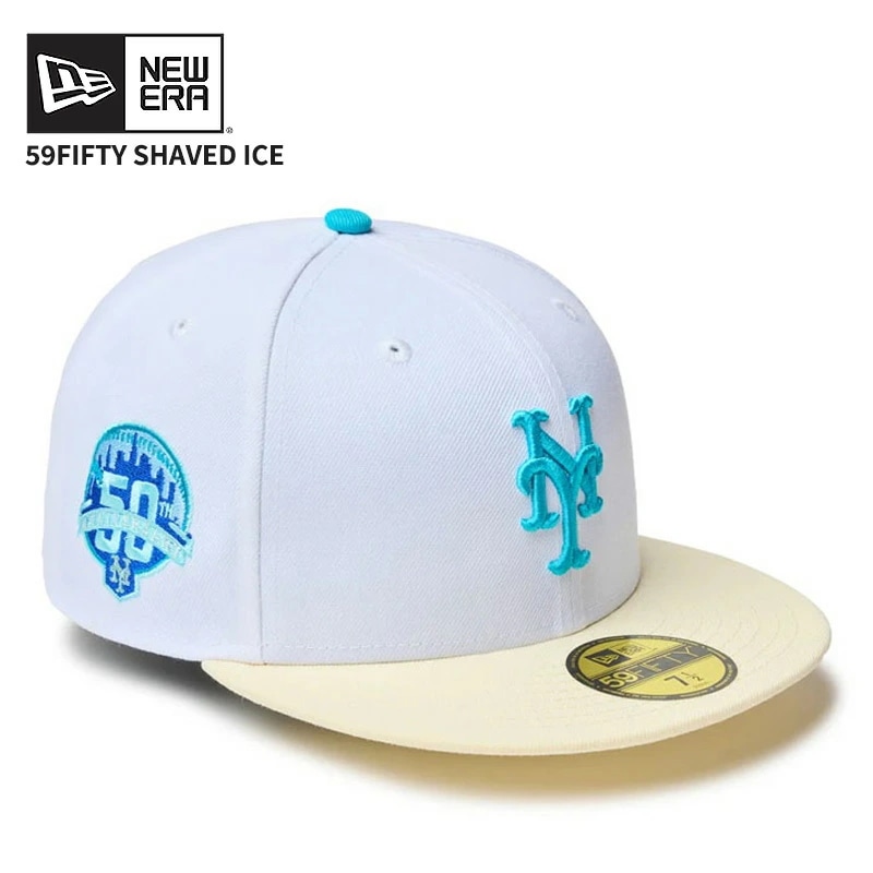 ニューエラ メンズ キャップ 帽子 レディース NEW ERA 59FIFTY Shaved Ice ニューヨーク・メッツ ホワイト/クロームホワイト かき氷モチーフ 14388826