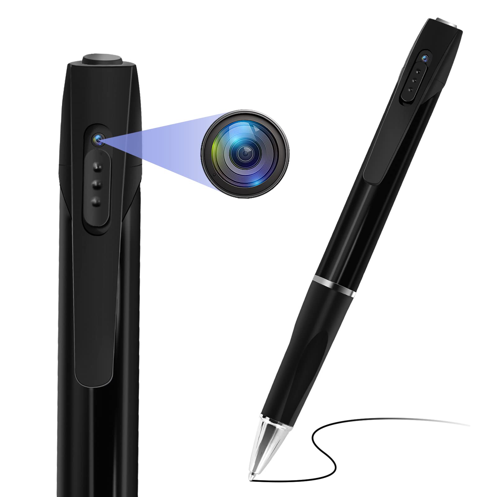 ペン型小型防犯カメラ 1080P フルHD録画対応 ペン偽装 LXMIMI ビデオカメラ ボールペン型 長時間録画録音 隠しカメラ スパイカメラ 監視カメラ 上書き録画 ビジネス会議とセキュリティ用