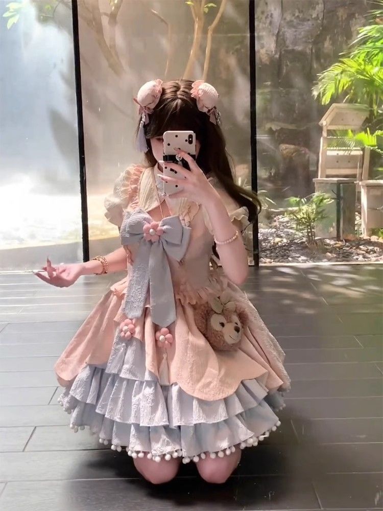 【2枚購入で 3oo円OFF！】かわいい女の子ロリータスタイルロリータナショナルスタイルプリンセススカートスカートスカート女性