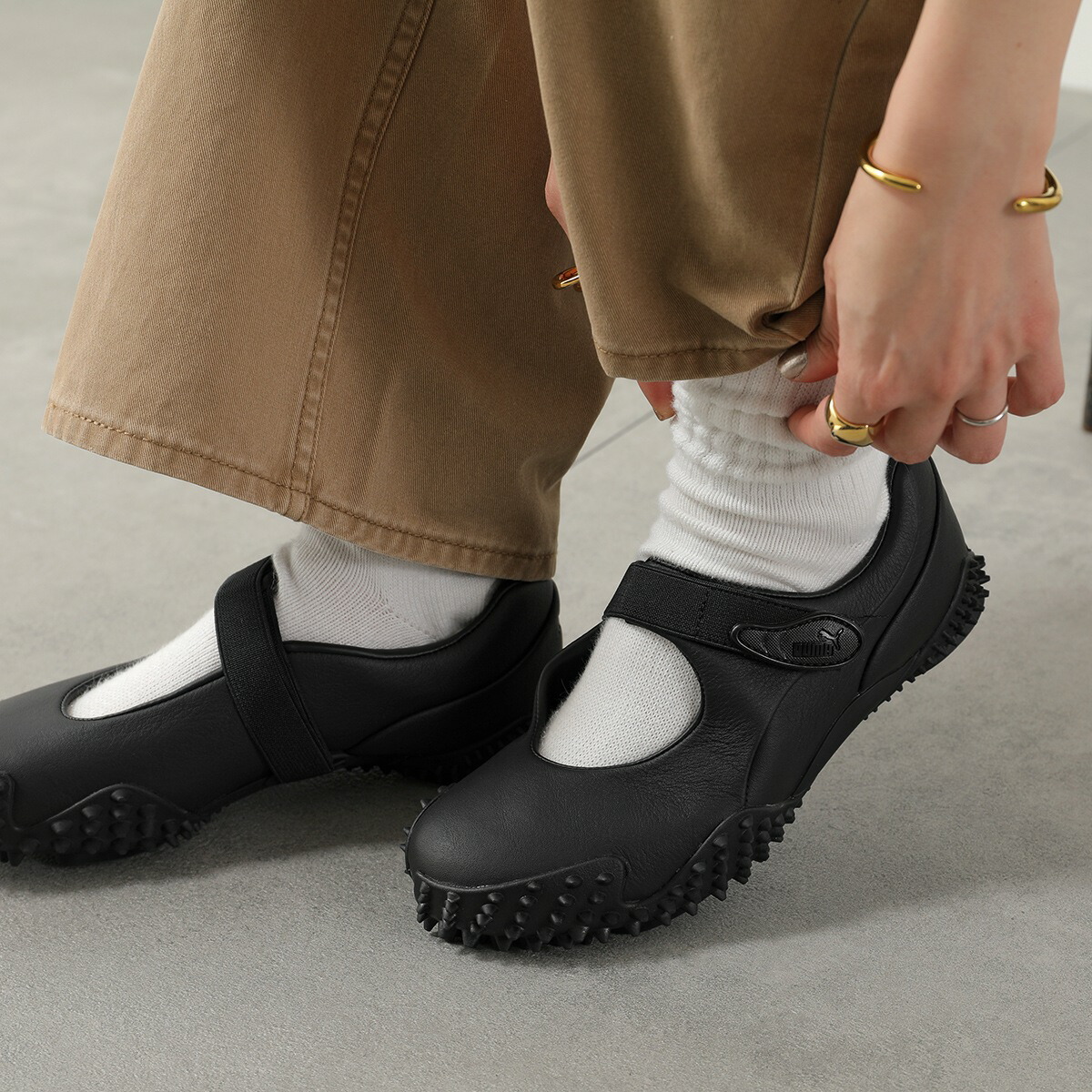 PUMA プーマ スニーカー Mostro Fey LTH モストロ フェイ 403191 レディース メリージェーン レザー ロゴ シューズ 靴 01/puma-black