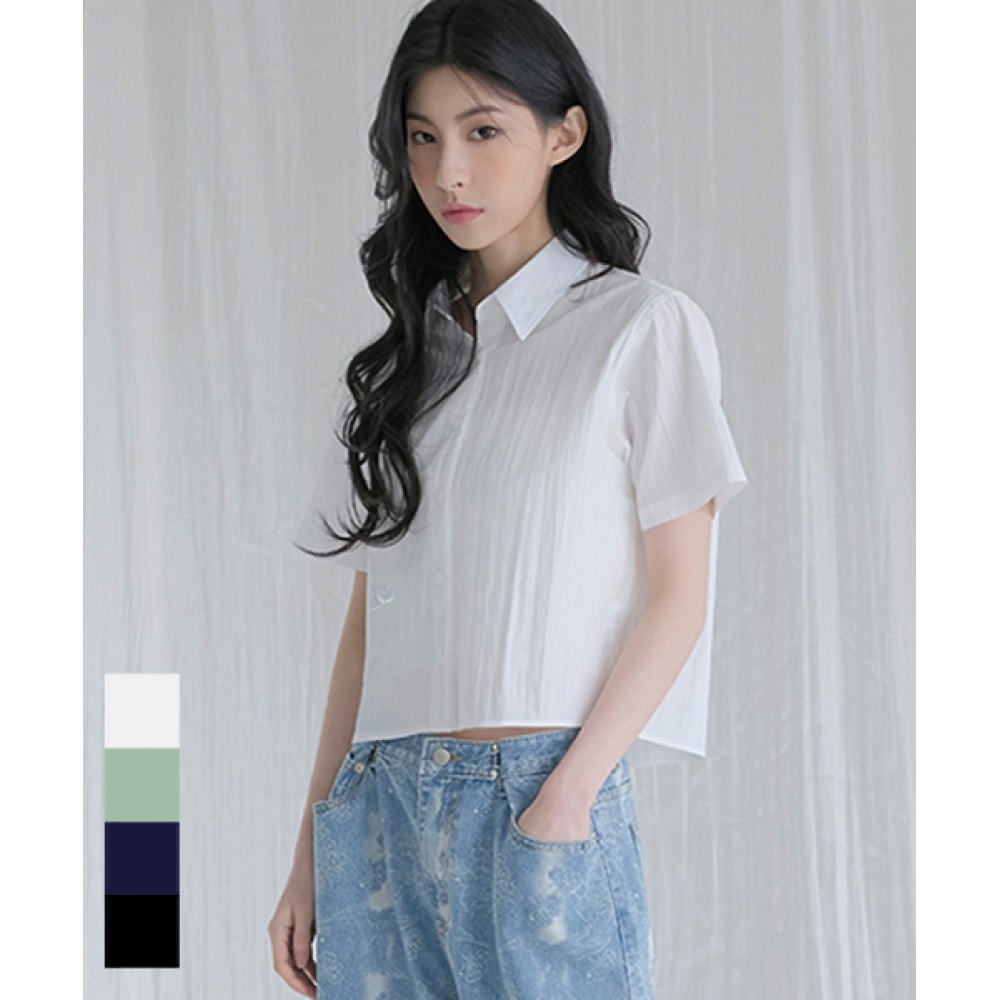 アヴァンドレスダイアナバックスリットシャツ-4COL