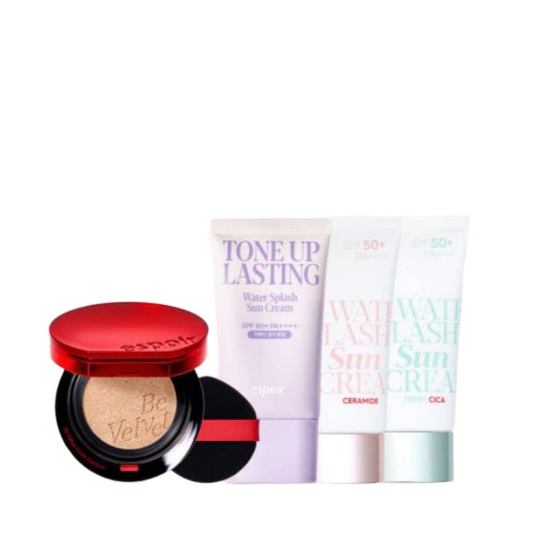 ビーベルベット カバー クッション SPF42 PA++13g (本品+パフ 1枚) + ウォーター スプラッシュ 日焼け止め 3種択1