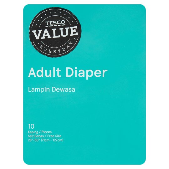 Tesco Everyday Value Adult Diaper Free Size 10 Pieces