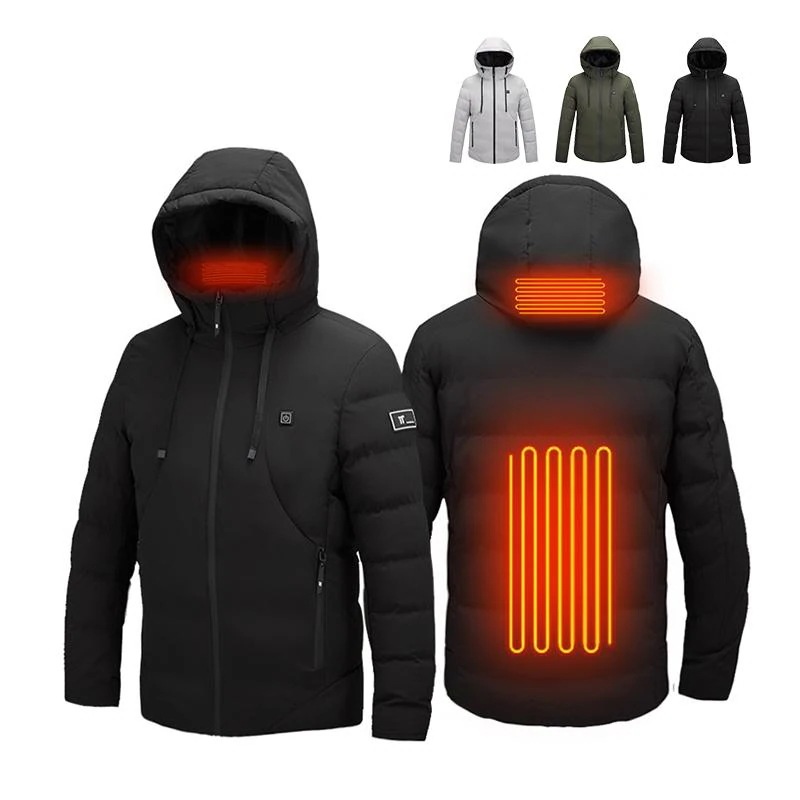 電熱ジャケット 電熱ウェア 長袖 4エリア発熱 ヒーター内蔵 防寒着 USB加熱服 3段温度調整 秋冬用 通勤 元日 贈り物 男女兼用 水洗い可能